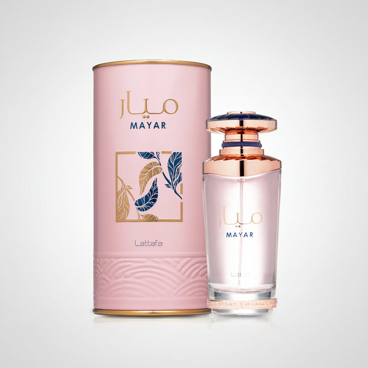 MAYAR Lattafa perfume bottle and packaging on a white background