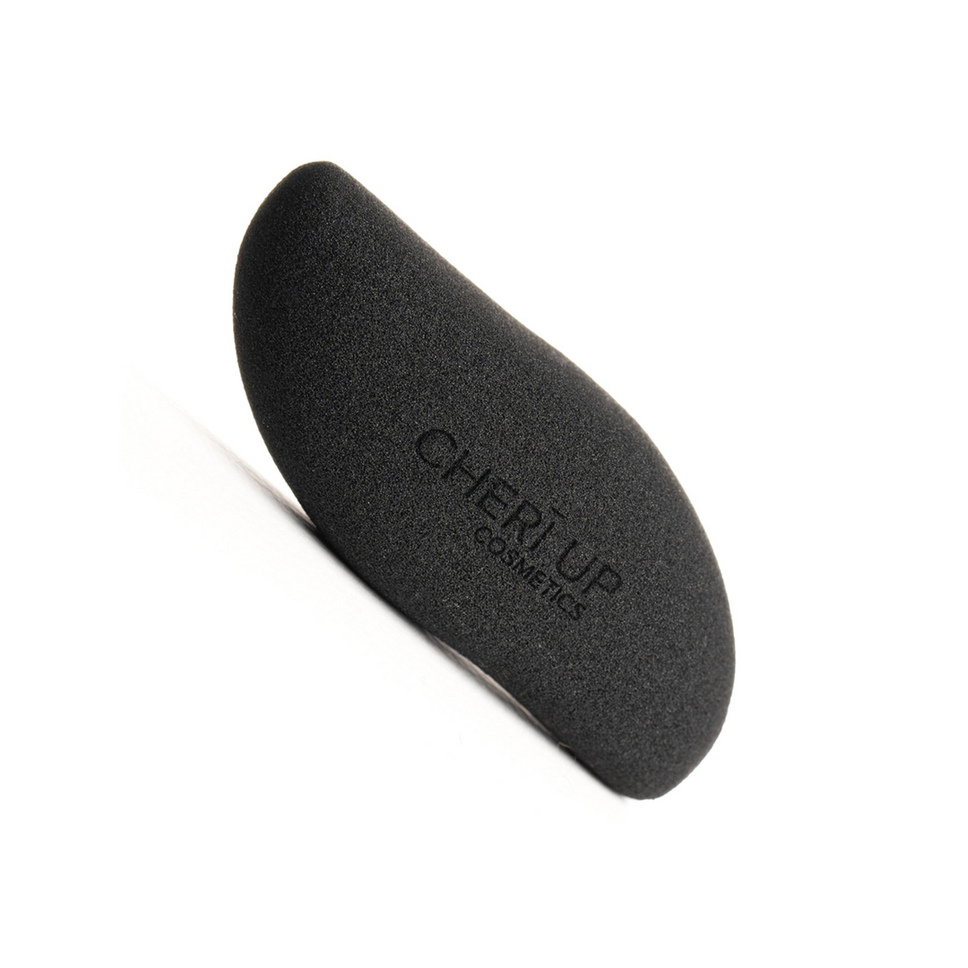 Cheri Up The S Make Up Sponge facing upward – precision beauty sponge for smooth even foundation blending