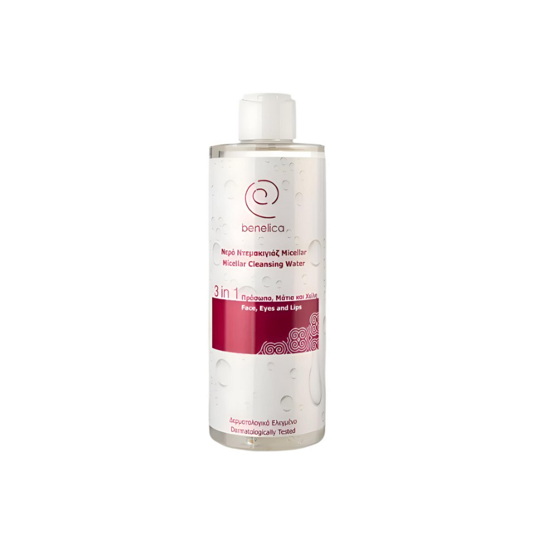 Benelica VPA Micellar Cleansing Water straight front view bottle – gentle facial cleanser with snail secretion and micelles for refreshed hydrated skin