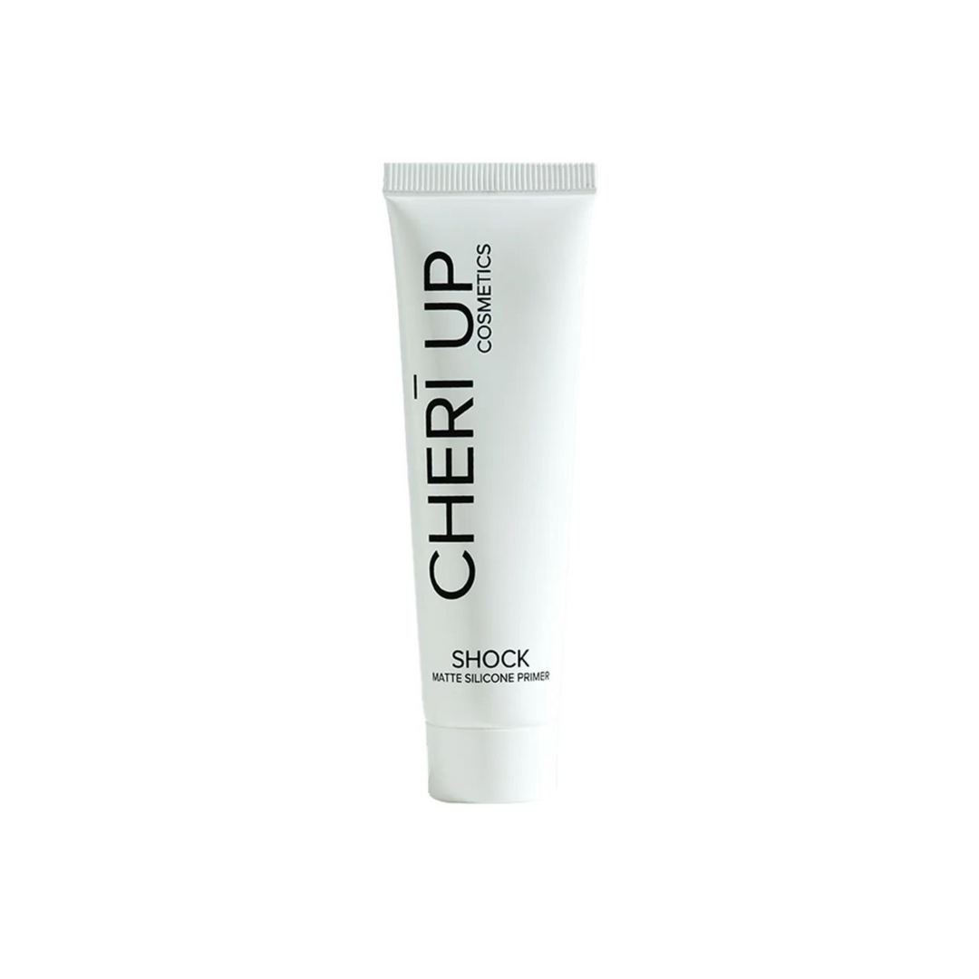 Straight front view of Cheri Up Shock Matte Silicone Primer tube – oil control pore blurring makeup base for long lasting matte finish