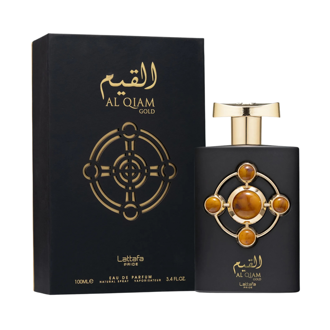 Lattafa Al Qiam EDP 100ml perfume bottle and box – luxurious rich oriental woody fragrance