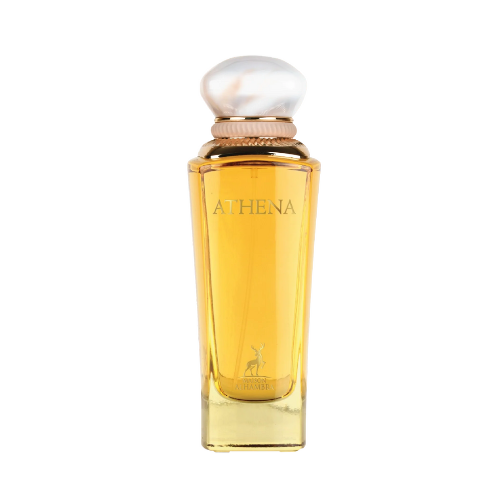Straight front view of Maison Alhambra Athena EDP 100ml perfume bottle – elegant floral woody feminine fragrance