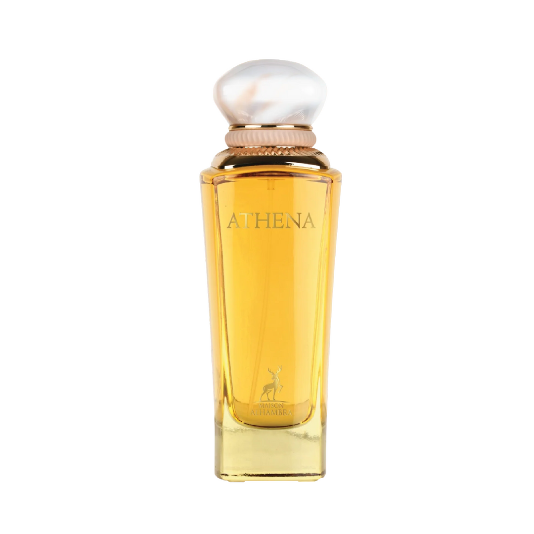 Straight front view of Maison Alhambra Athena EDP 100ml perfume bottle – elegant floral woody feminine fragrance