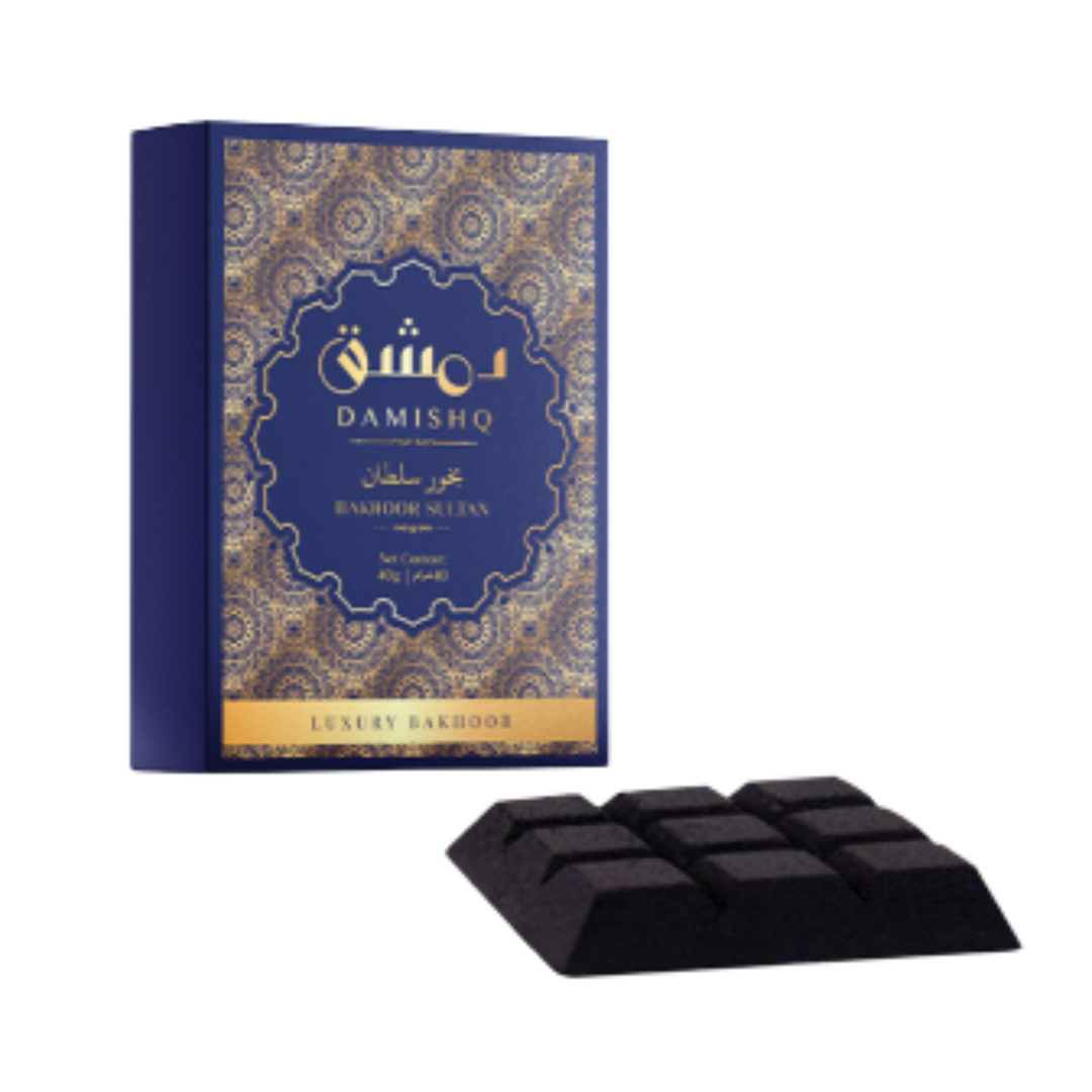Damishq Bakhoor Sultan box with charcoal – luxurious oriental bakhoor home fragrance