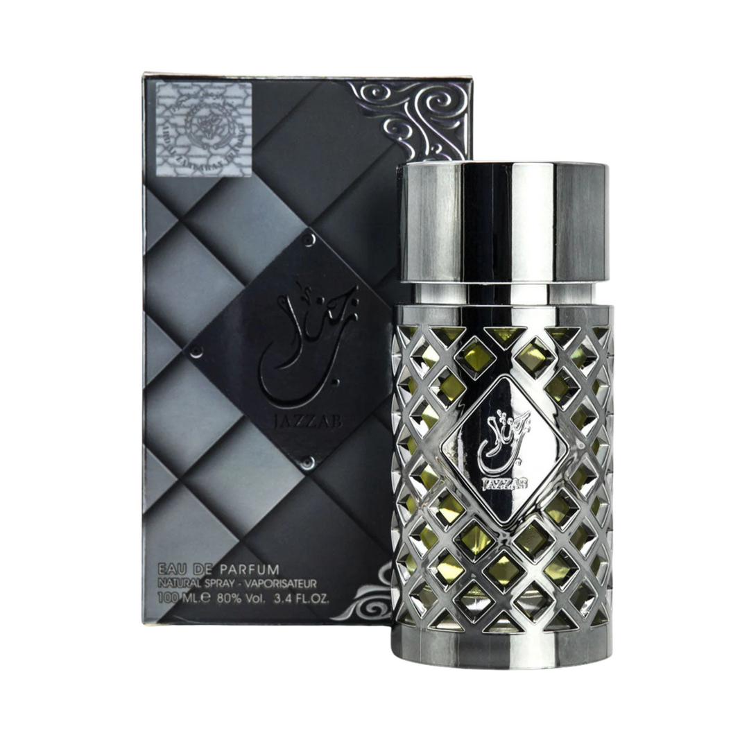 Ard Al Zaafaran Jazzab Silver Perfume bottle with decorative packaging on a white background