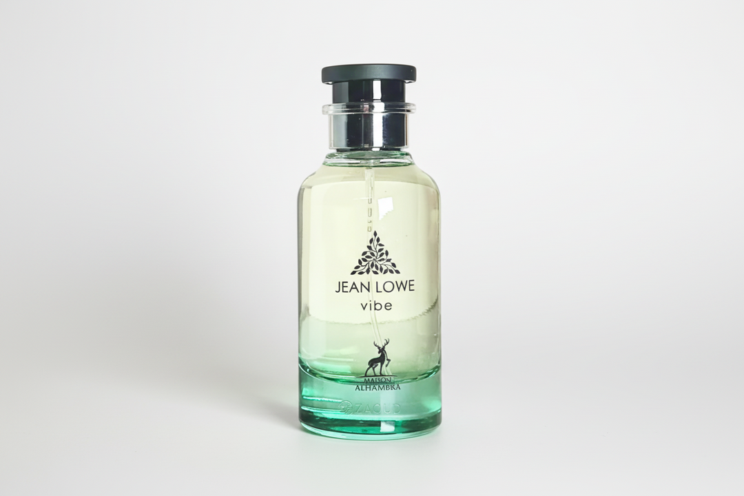 Jean Lowe perfume bottle on a white background