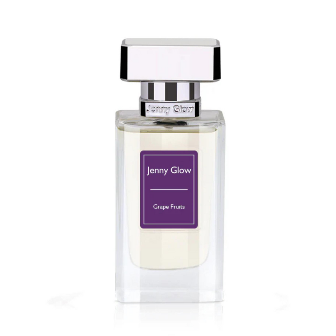 Straight front view of Jenny Glow Grapefruit EDP 80ml perfume bottle – vibrant zesty citrus scent with grapefruit notes