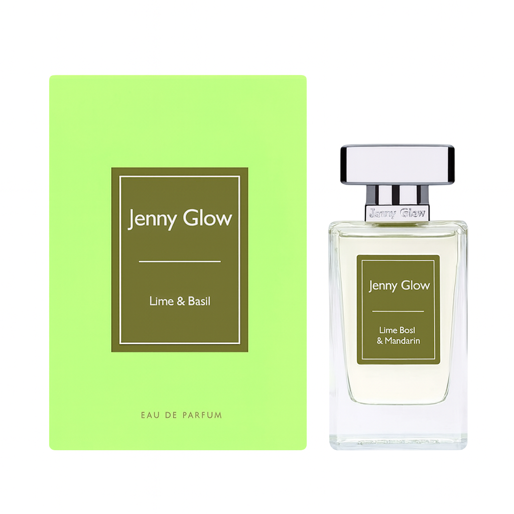 Jenny Glow Lime and Basil EDP 80ml unisex perfume bottle and box – fresh citrus herbal lime and basil fragrance